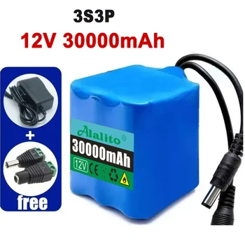 NUOVA batteria 12V 3S3P 30000mah 18650 Li-ion 50Ah Batterie ricaricabili con scheda di protezione per pacchi batteria al litio BMS + caricabatterie