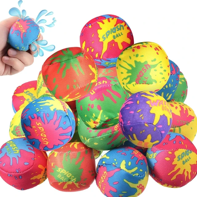 Water Splash Balls Reusable Cloth Water Ball 20Pcs Children Parents Yard Summer Toy Outdoor Play Activity Color Assorted 1
