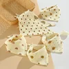 Baby Bibs Muslin Cotton Stuff Newborn Snap Button Soft Cartoon Triangle Saliva Towel Burp Cloth Girls Boys Feeding Drool Bibs 2