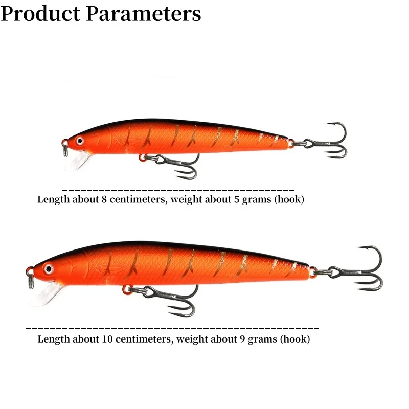 hard 8cm/5g 10cm/9g Mino fish with sound beads floating plastic Luya bait_voghion.com