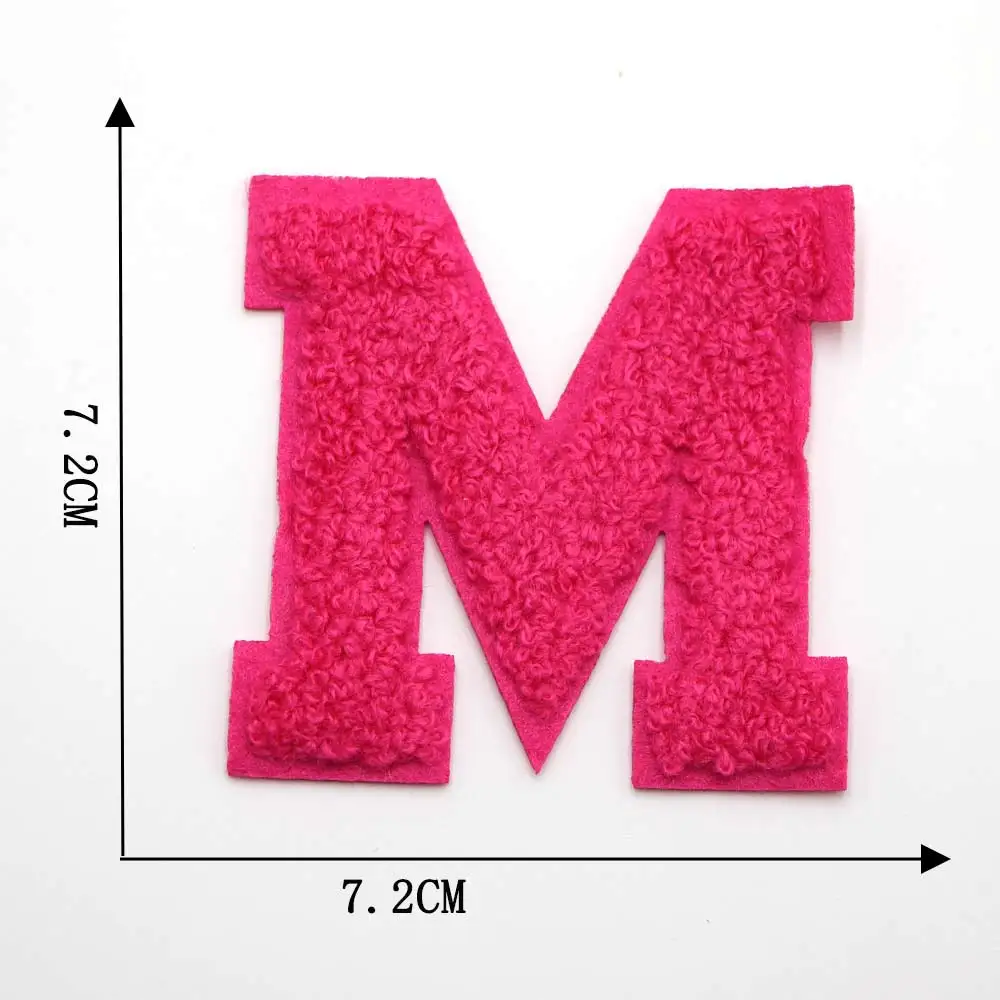 1PC Rose 7,2 CM Chenille Brief Patch Eisen auf Patch Name Buchstaben Patch Für Jeans Kleidung T-Shirt Reparatur alphabet Patch Abzeichen – Detail 18