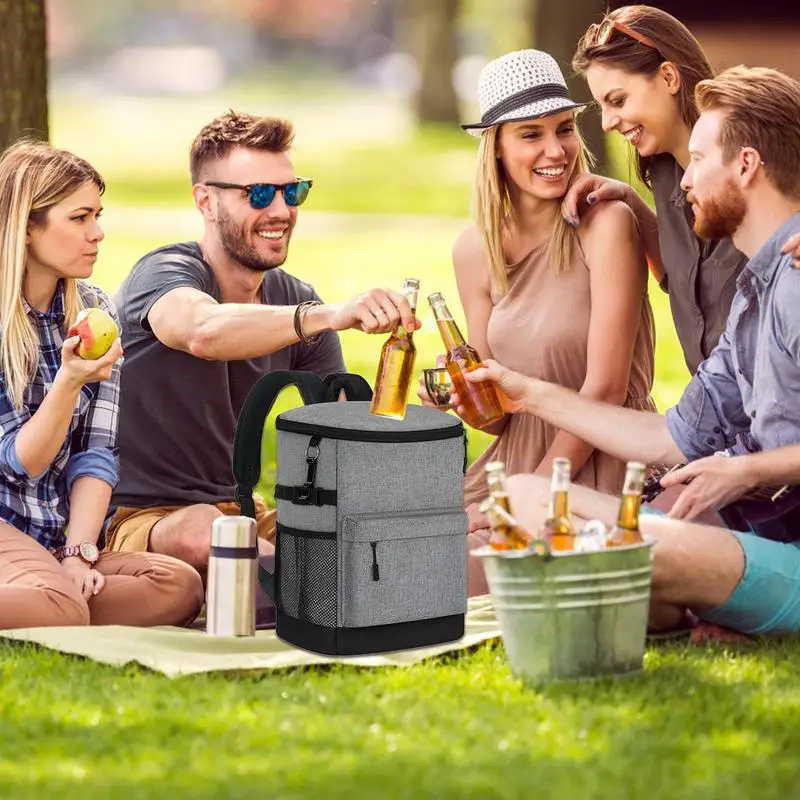 Insulated Backpack Cooling 30 Cans Leakproof Backpack Travel Bag Waterproof Thermal Bag Lightweight Ice Chest for Lunch Picnic