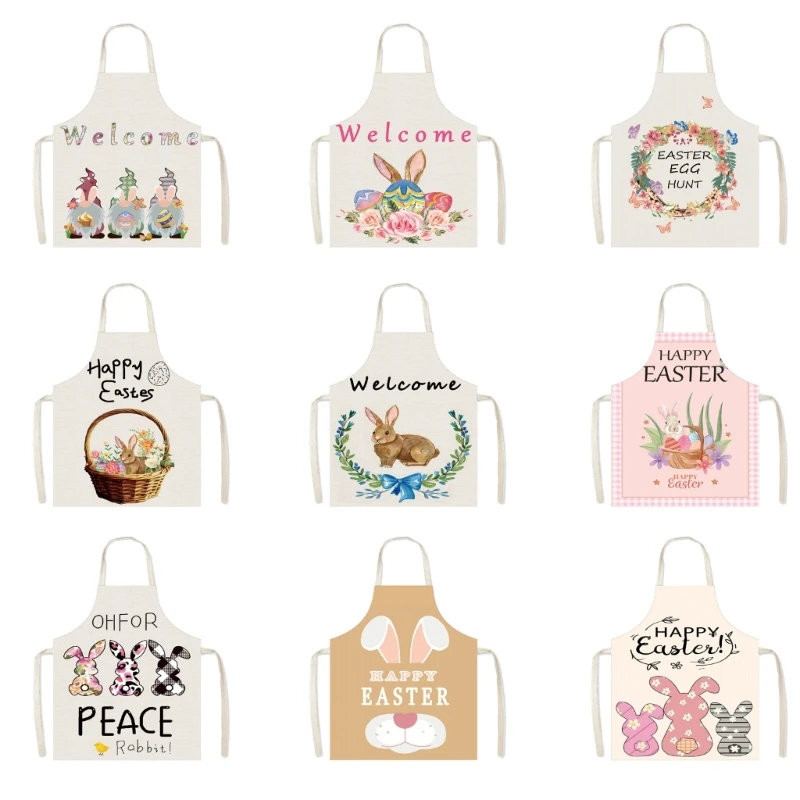 

Kitchen Apron Household Apron Easter Rabbit Apron for Cooking Baking Supplies dropshipping