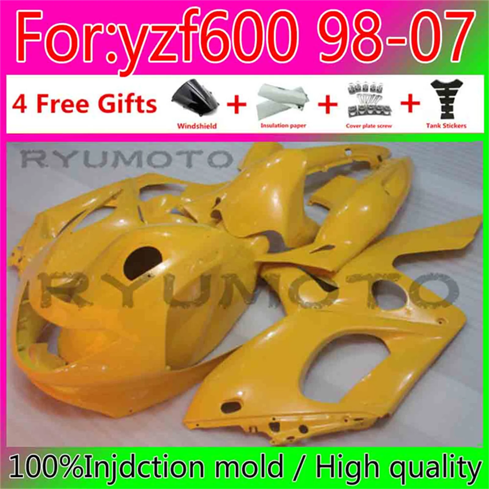 

Motorcycle Injection ABS Kit Fairings For Yamaha YZF 600 1997-2007 YZF600 97 98 99 00 01 02 03 04 05 06 07 Fairings