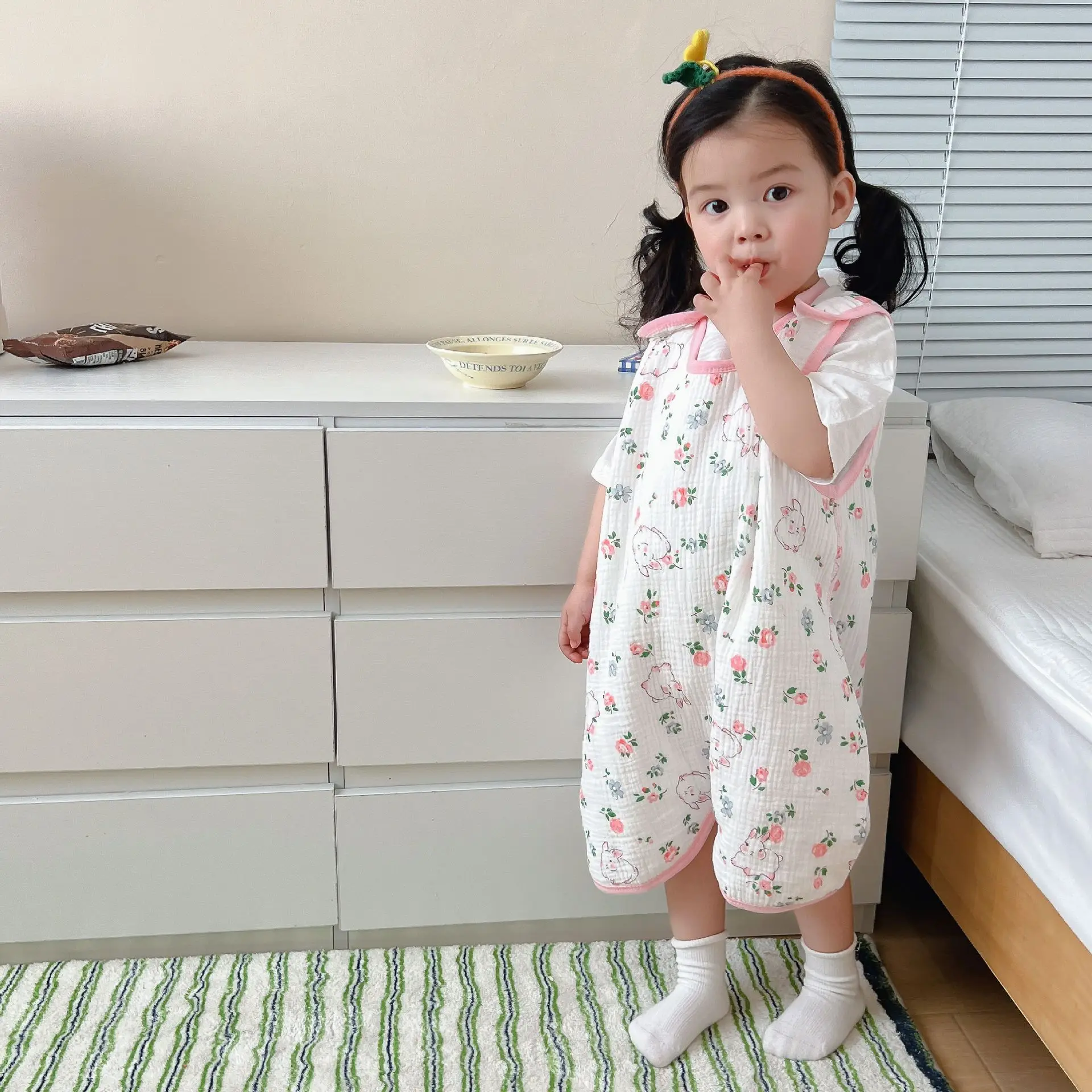 Summer Cute Baby Sleepwear Cartoon Thin Kids Sleeveless Vest Crawling Cotton Sleeping Bag 1-5Years Kids baby sleeping bag