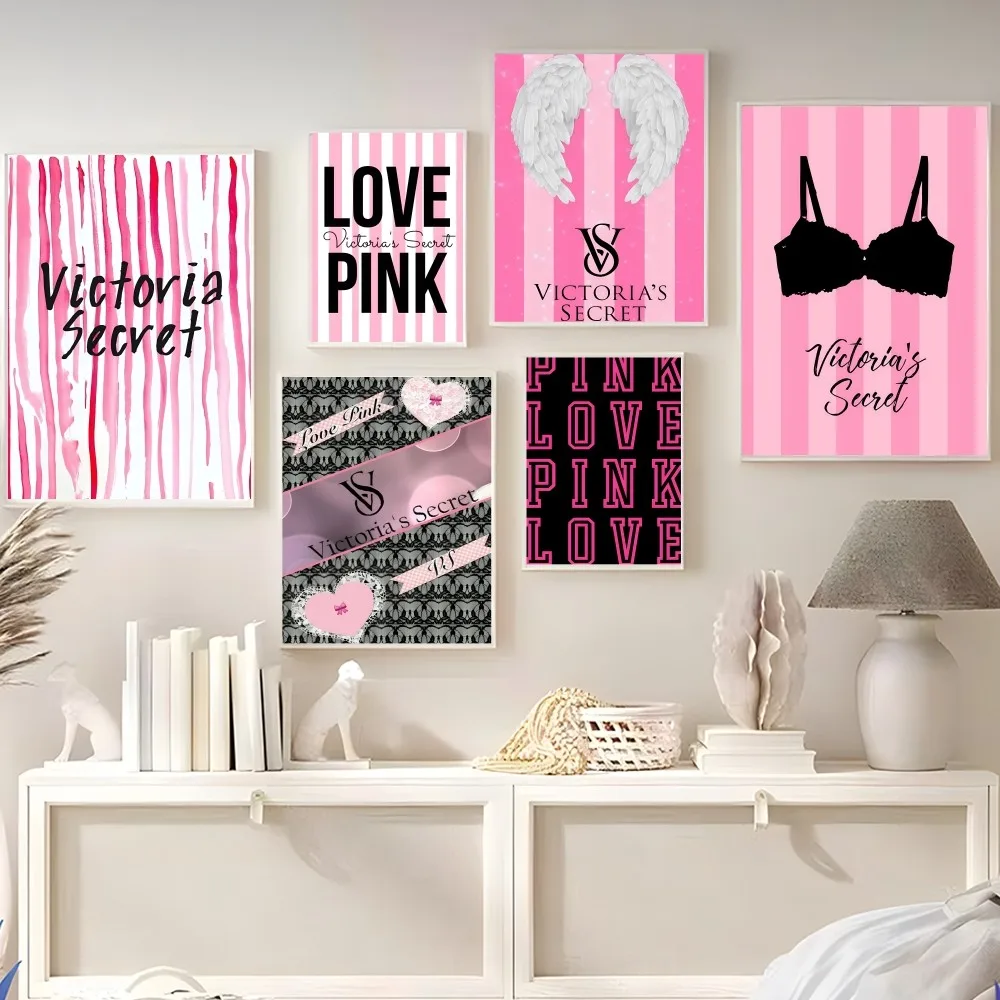 V-Victorias Luxury S-Secret Poster Autoadesivo Art Poster Retro Kraft Paper Sticker Diy Room Bar Cafe Vintage Decorativo