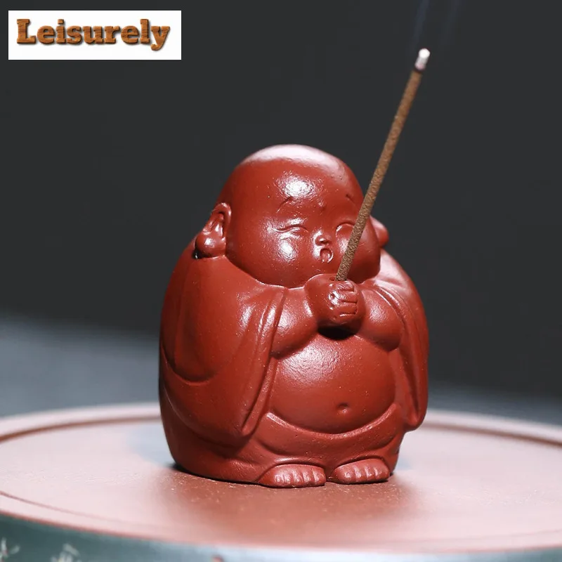 Purple Clay Maitreya Buddha Guanyin God Of Wealth Tea Pet Luxury Exquisite Miniature Tea Figurine Play Toys Tea Statue Ornaments