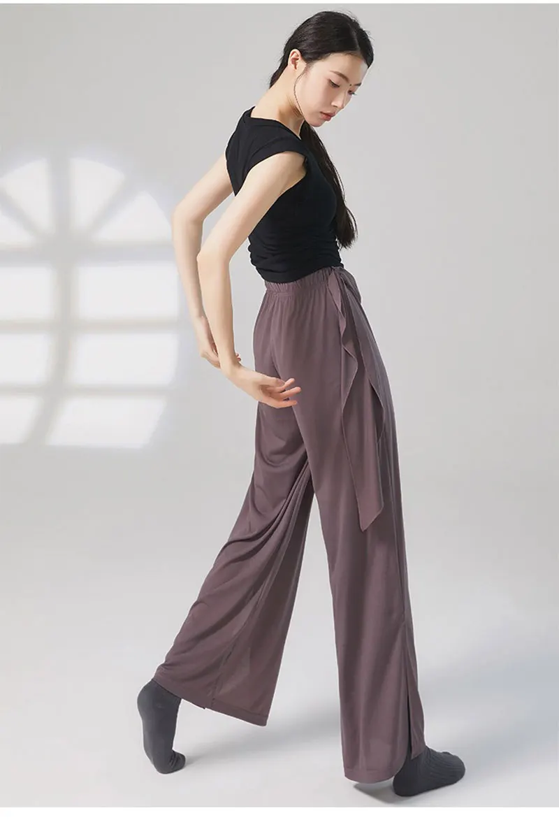 Klassische Tanz-Trainingshose – Sommer-A-Linien-Hose mit weitem Bein für moderne Tanzkostüme – fließende Tanzhose für Frauen – Detail 8