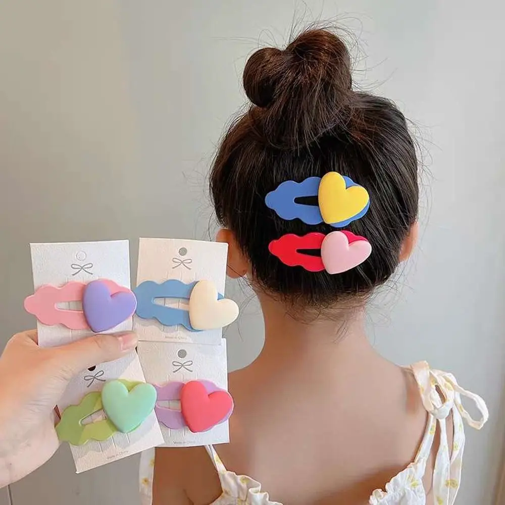 

New Children Candy Color Wave Heart Barrette Sweet Hair Clip Bangs Clip Kids BB Clip Hairpin Cute Hair Accessories