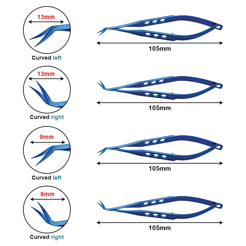 

Titanium Castroviejo Corneal Scissors Curved Scissors Eyelid Tool Ophthalmic Instrument