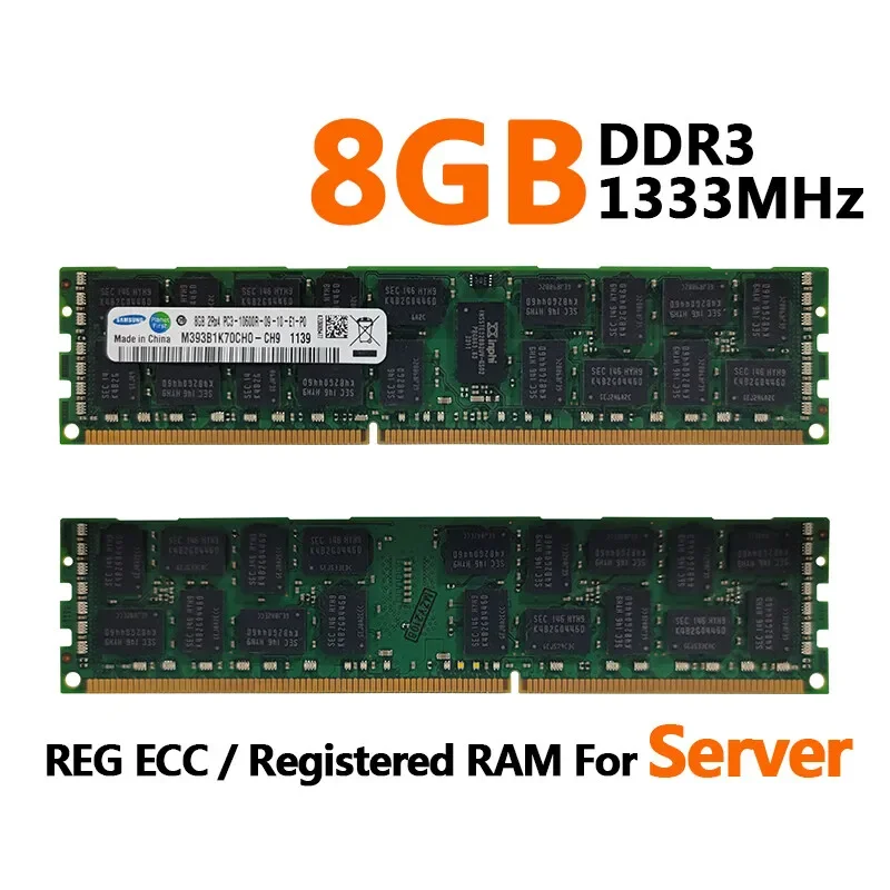 1/4/8PCS Samsung Server Memoria DDR3 16GB 8GB 4GB RAM 1866 1600 1333MHz Server Memory PC3-12800R REG ECC RAM Registered Memory