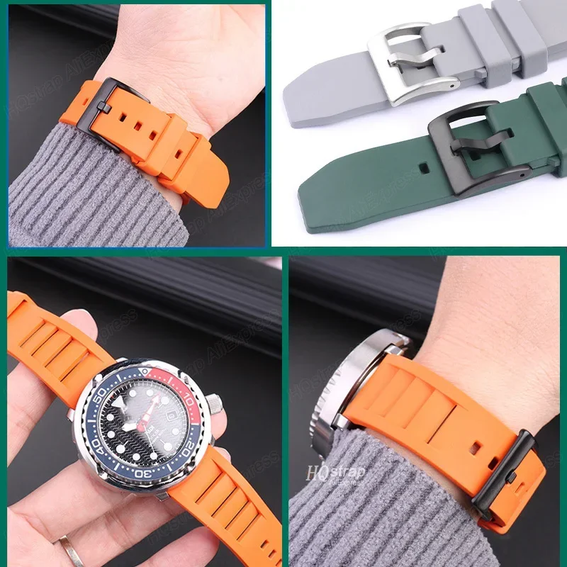 Universal Quick Release Rubber Watch Band Strap, 20mm/22mm - Durable and Stylish Watch Accessory