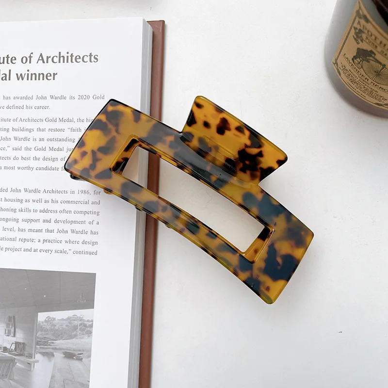 Large Rectangular Hair Clip With Serrated Grip For Hair Styling_voghion.com