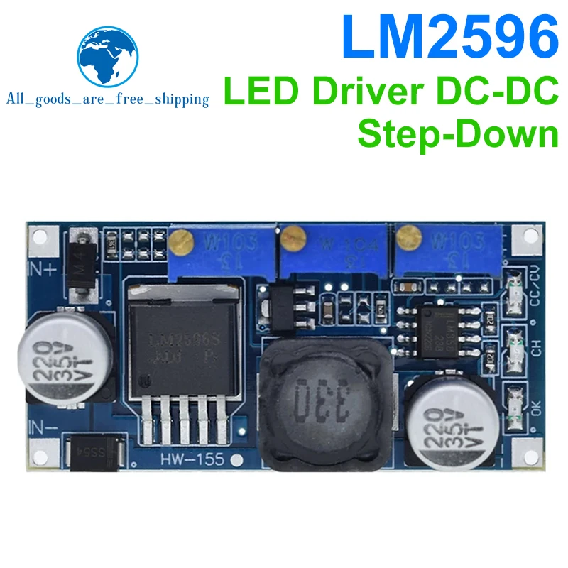 TZT LM2596 LED-Treiber DC-DC Step-down Einstellbares CC/CV-Stromversorgungsmodul Batterieladegerät Einstellbar LM2596S Konstantstrom