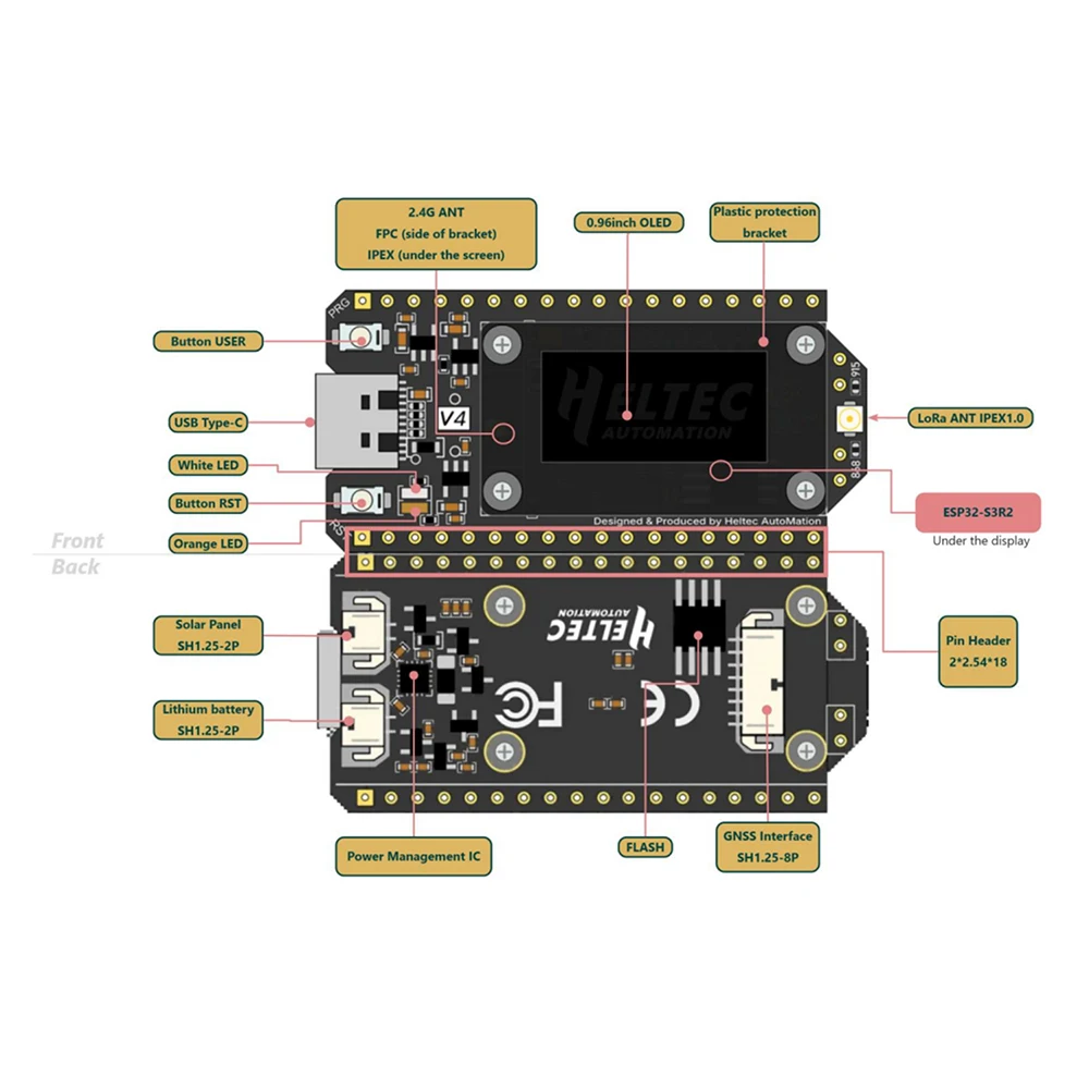 รูปสินค้า บอร์ดพัฒนา IoT LoRa GPS OLED พลังงานแสงอาทิตย์