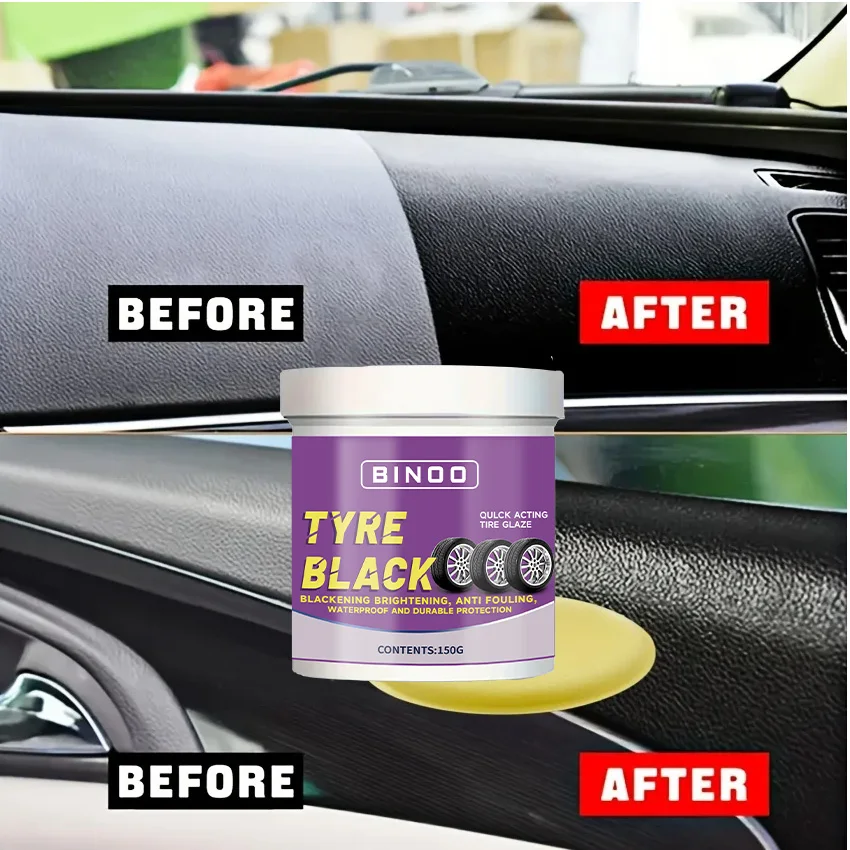 Tire Blackening Coating Wax-Hydrating Luster and Protection, Anti-Aging Tire Care Coating with Sponge Applicator
