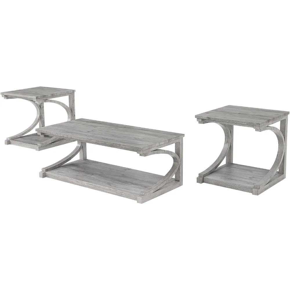 Unique 47.8" Coffee Tables for Living Room Square Wood Coffee Table with Storage, Sofa Table Home Office, Farmhouse Apartment Di 5