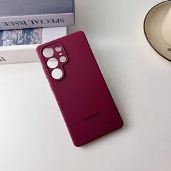 Premium Solid Color Liquid Silicone Soft Phone Case - Shockproof Protection with Box - Galaxy S23+ (Wine Red)