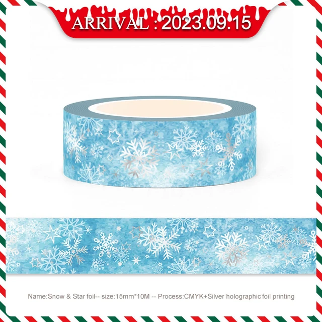 NEW 1X 10M Deco Silver Snowflake Foil Christmas Trees Glove Santa Claus  Snowman Masking Washi Tape for Journaling Stationery - AliExpress