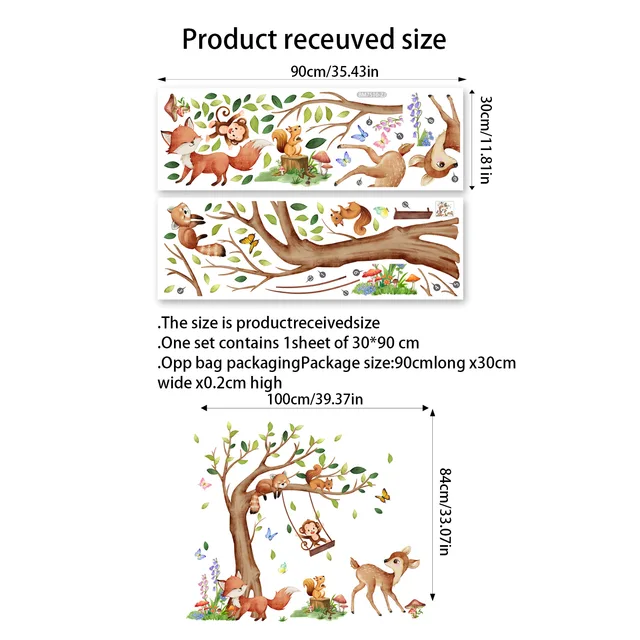 Lion Wall Stickers for Kids Rooms Cartoon Large Animal Wall Stickers