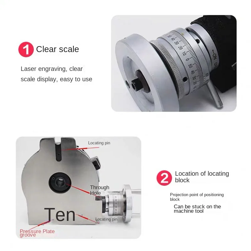 4 inches Milling indexing head rotary table three-jaw chuck universal indexing plate rotating vertical horizontal manual 2