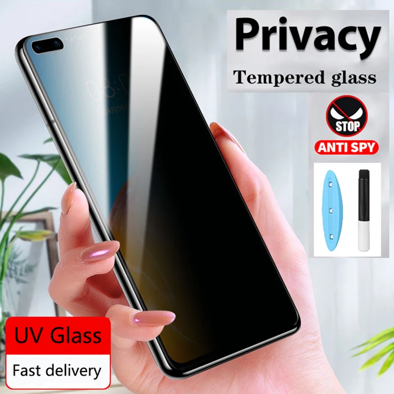 

For Oneplus 10Pro 10 Pro Tempered Glass Film UV Liquid Glue Privacy Anti Spy Proof Screen Protector 1+ 8pro 7pro 9pro 9 8 7 7T