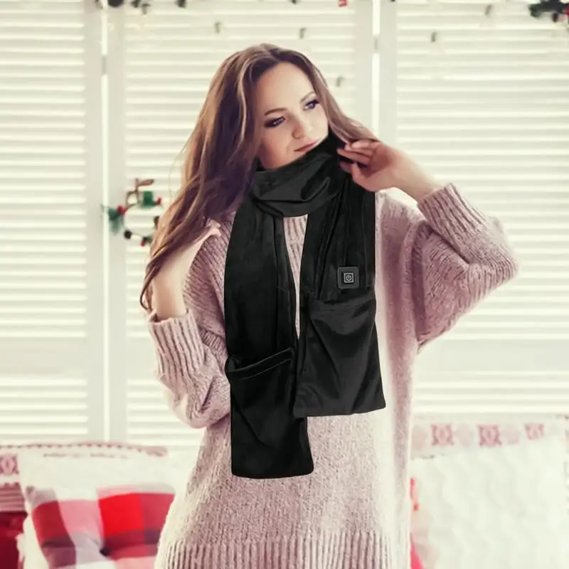Heated Neck Pad Cordless 5V Smart Electric Heating Scarf 3 Temperature Settings Heated Scarf For Men Winter Must-Have