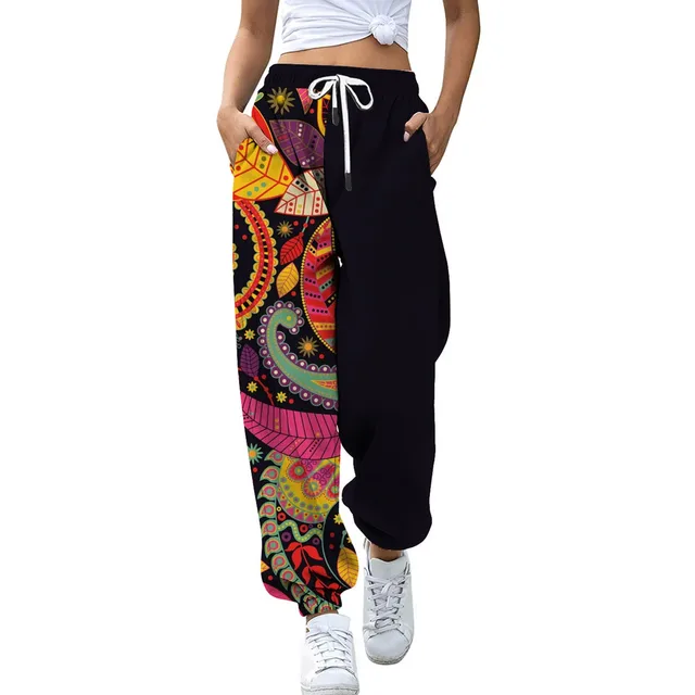 New Loose Jogging Pants Women 2022 Fashion Print High Waisted Workout Athletic Lounge Joggers Outdoor Trousers Ladies Sweatpants 2