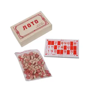 Bingo Board Game Traditional Wood Bingo Set for Friends Activities Holiday