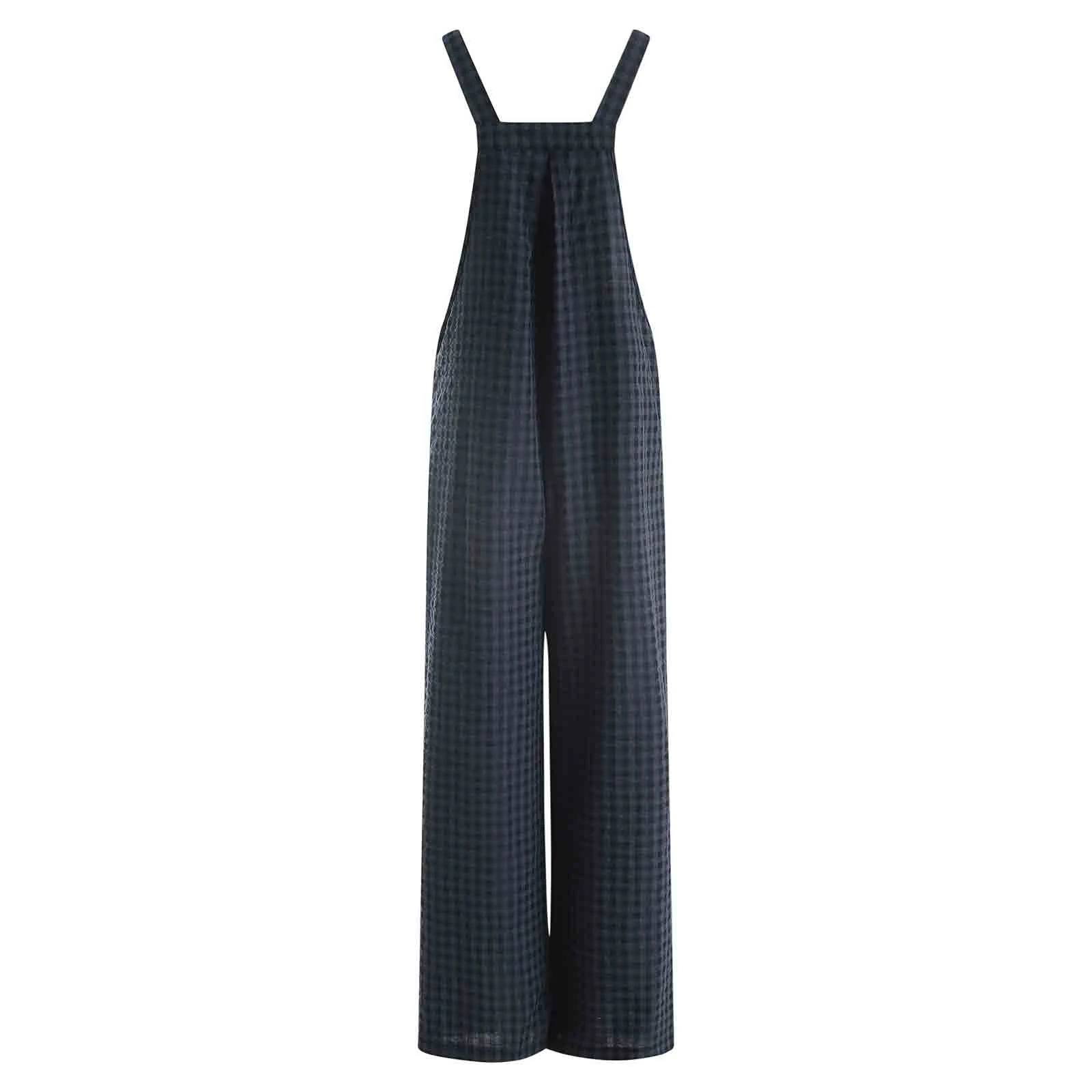 Women'S Maternity Overalls Spring Summer Casual Checkered Jumpsuit Wide Leg Pregnancy Jumpsuits Cute Maternity Daily Dressing - 2