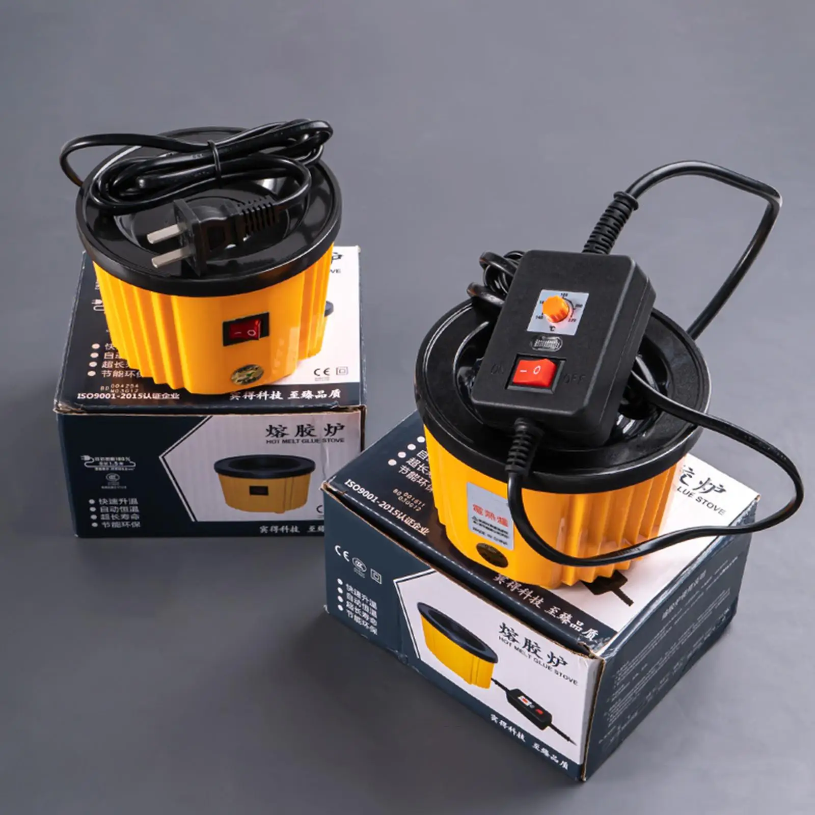 100W 전기 핫 글루 멜팅 포트 핫 글루 스킬렛 전문가용 견고한 핫 글루 스킬렛 (글루 스틱 제작용) EU/US 어댑터 포함