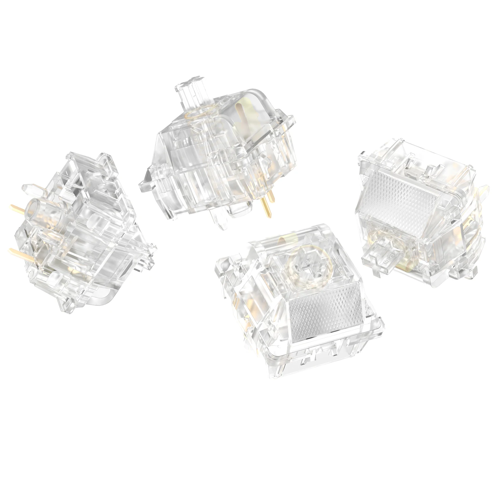 Durock-ice King Linear Switches Interruptor Rgb Transparente Clear Lubed Switches de Teclado Linha Suave Mola Progressiva Pinos 62g - Imagem 3