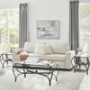 3-Piece Coffee Table Set, Tempered Glass Surface Living Room Sets, Coffee Table & 2 End Side Table, Metal Frame for Living Room 4