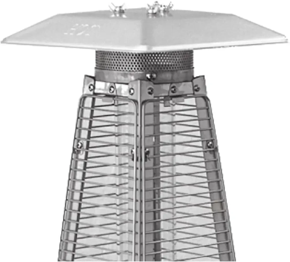 HLDS032-GTTHG Portable Propane Table Top Pyramid Glass Tube Patio Heater 9500 BTU Bronze SMALL Hammered Bronze finish