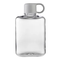Portable 360ml BPA - Free Flat Clear Plastic Water Bottle - Ideal for Fitness and Outdoor Activities (Light Grey)