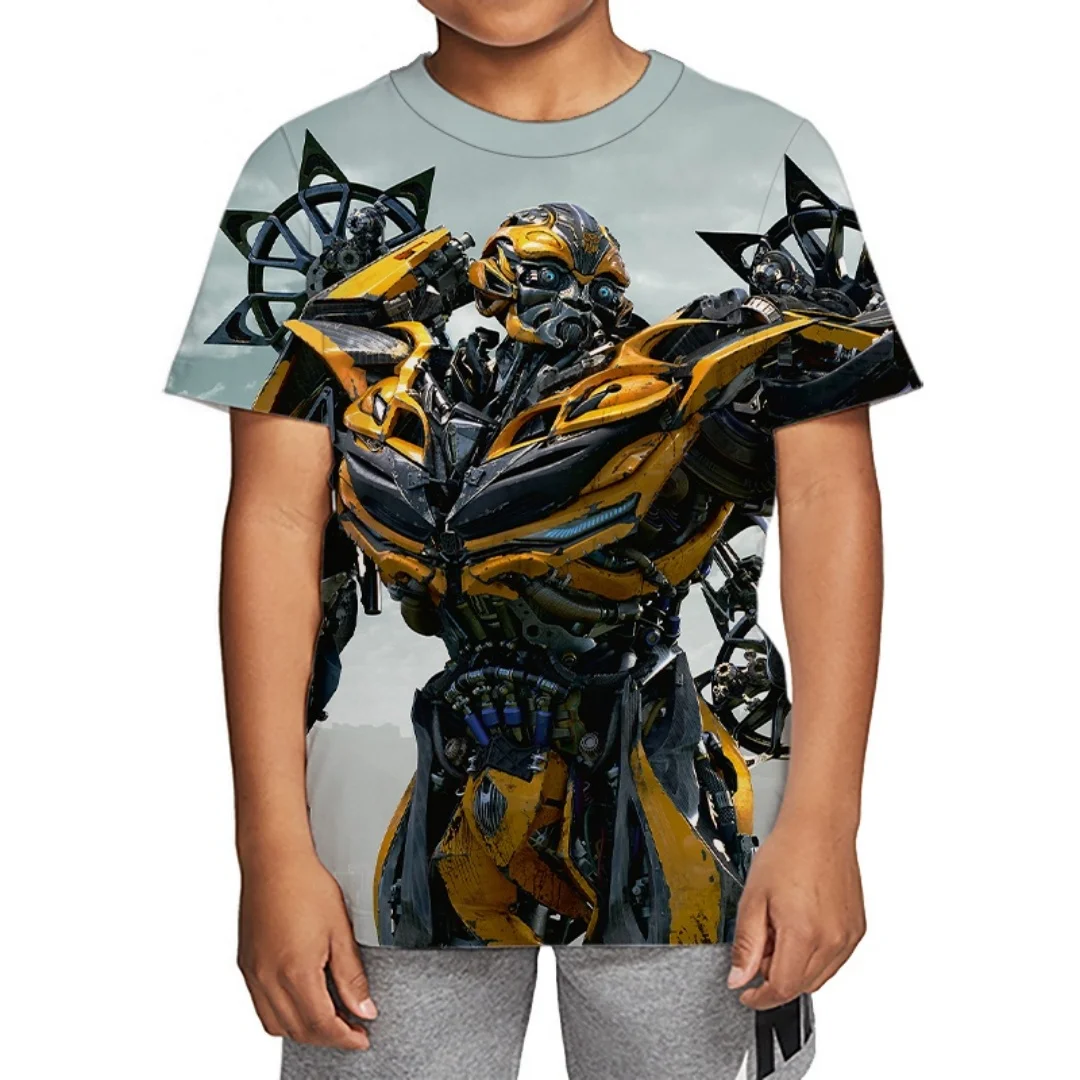 Transformers Optimus Prime Bumblebee 3D Printed Children's T-shirt, Boys' Fashion Casual Comfortable Top 2025 New Edition 6