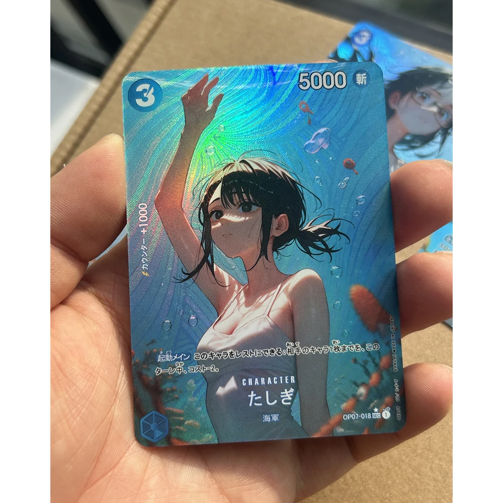 9Pcs/set Diy One Piece Ocean Series Nami Hancock Vivi Robin Yamato Flash Card Self Made Classic Anime Collection Cards Gift Toy