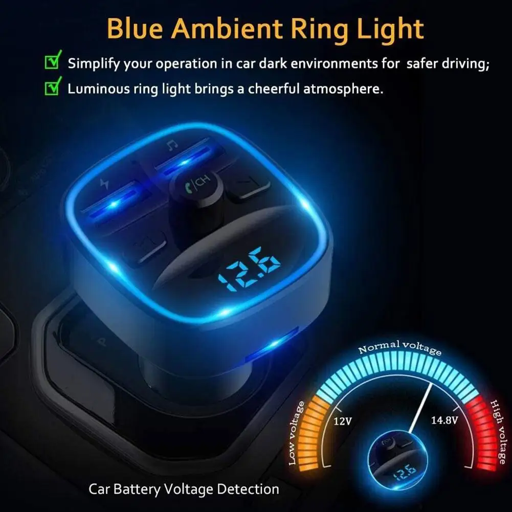 Bluetooth 5.0 FM Transmitter Car Adapter 2