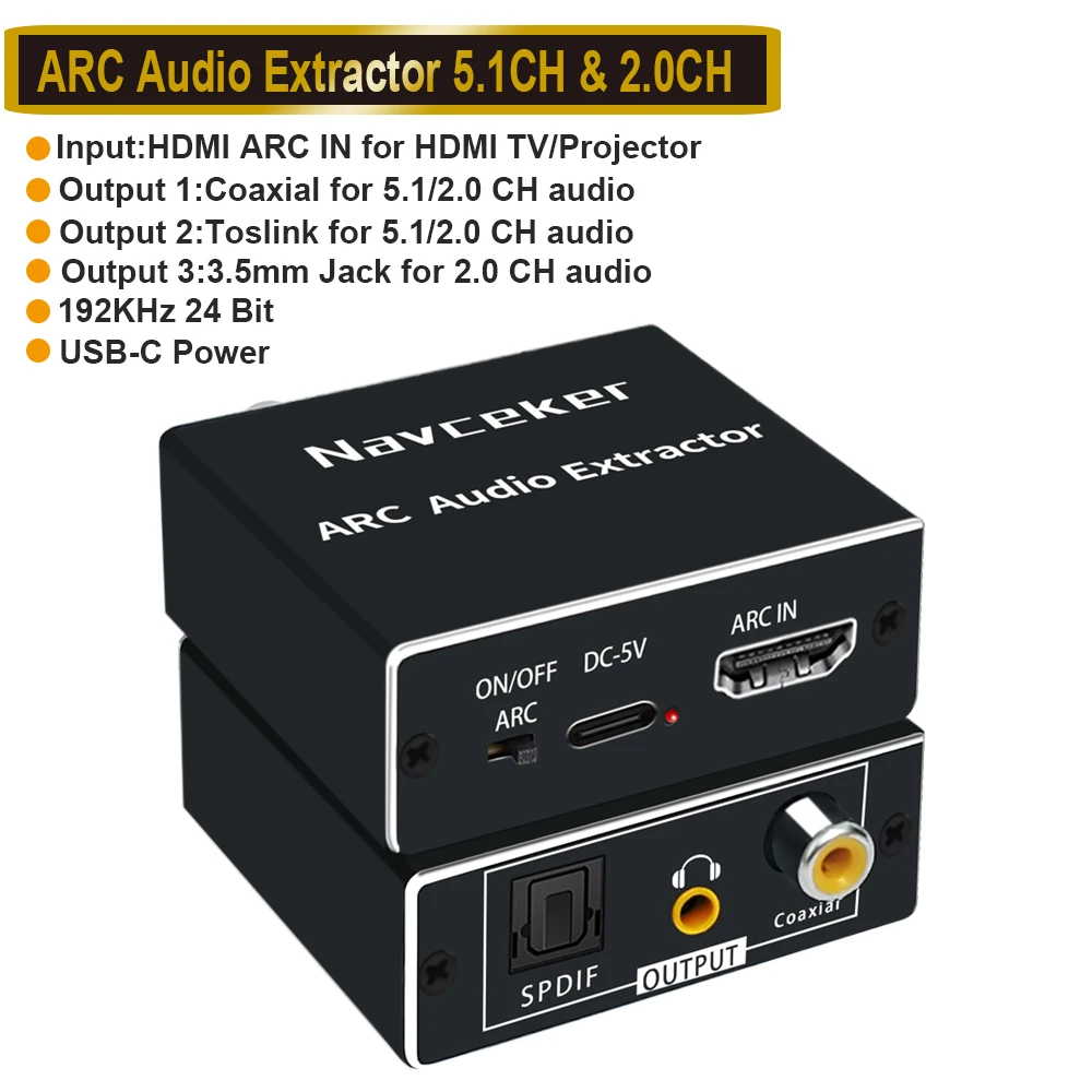 Hdmi Arc Audio Extractor ESynic Professional 192khz ARC EARC Audio