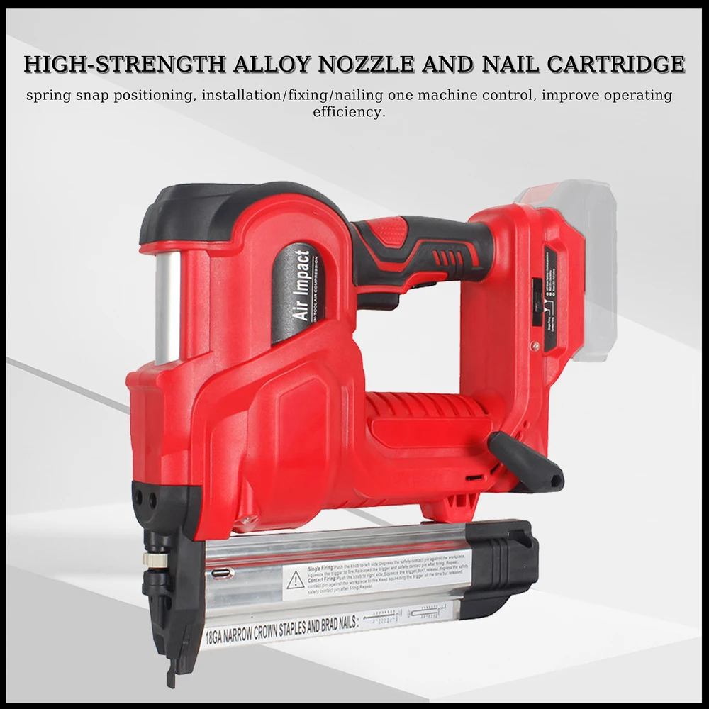 Cordless Electric Nail Gun Straight/N-shape Nails Nailer with 32mm 50mm Nails Rechargeable Nailing Machine For Ma kita Battery 3