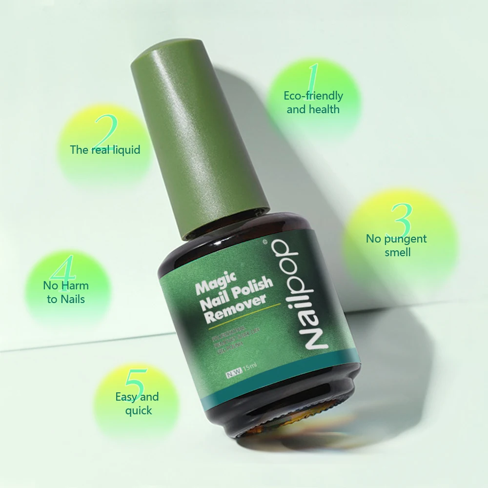 Nailpop Magic Remover 15ml Professional Nail Gel Polish Clean Soak Off UV Gel Magic Burst Liquid Nail Polish Fast Remover 6