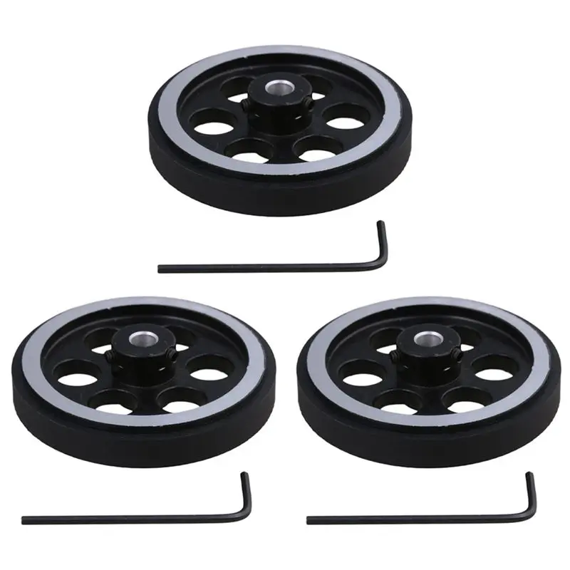 ABUL-3Pcs 200X6mm 산업용 알루미늄 고무 측정 로터리 엔코더 미터 휠