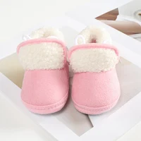 Baby Shoes Booties Baby Boy Girl Shoes Winter Warm Anti-slip Soft Sole Newborns First Walkers Infant Solid Crib Shoes 4