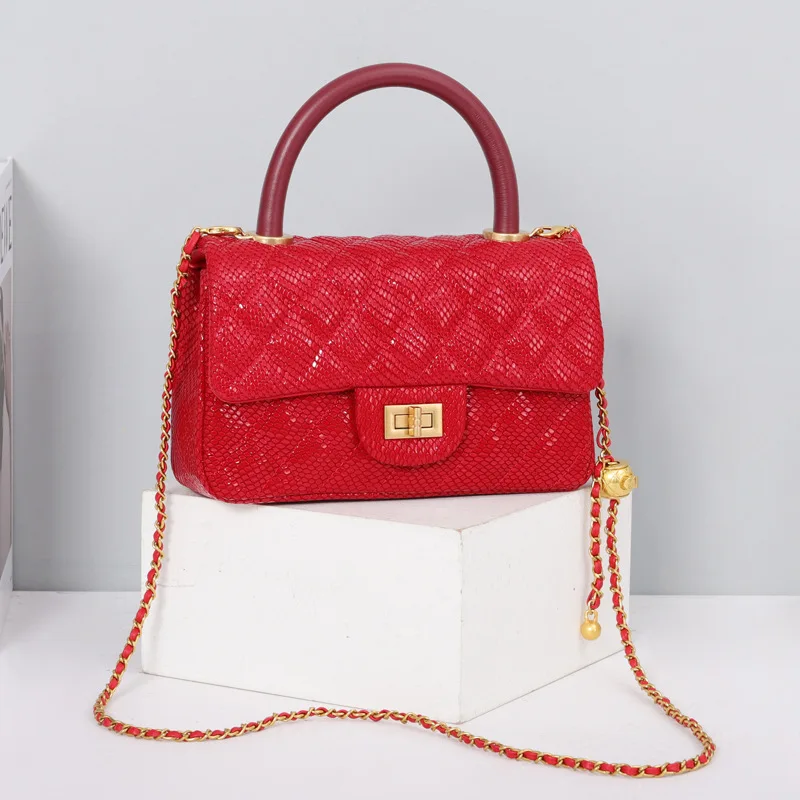 2022 High Quality Genuine Leather Women Handbags Luxury Designer Top