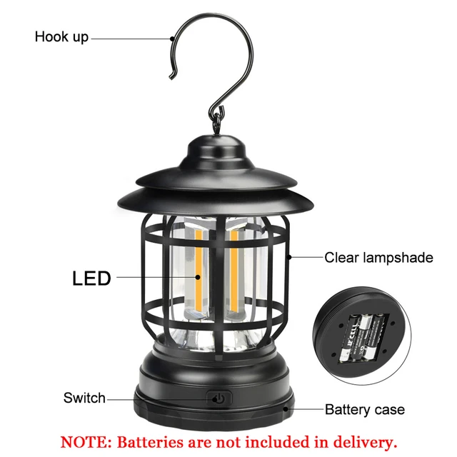 Mukkuri LED Camping Lantern with Bluetooth Speaker,Rechargeable Retro Camping Light,Battery Powered Hanging Candle Lamp,Portable Waterpoor Outdoor