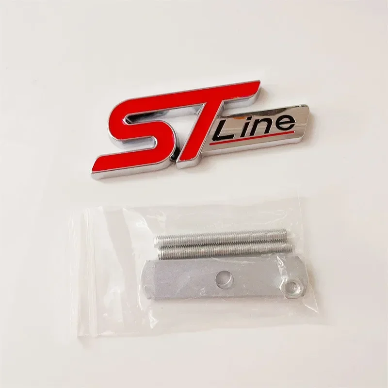 3D Metal ST Line Car Front Grill Emblem Sticker Trunk Badge Ford Kuga MK3 MK4 S Max Focus Puma Fiesta Accessories