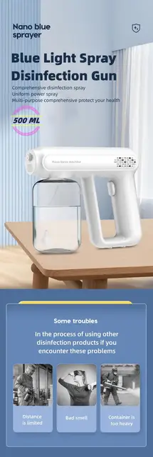 Pistola Nebulizzatrice Elettrica USB Ricaricabile | Nebulizzatore Nanometrico Portatile Con Luce LED Per Casa E Ufficio - Foto 9