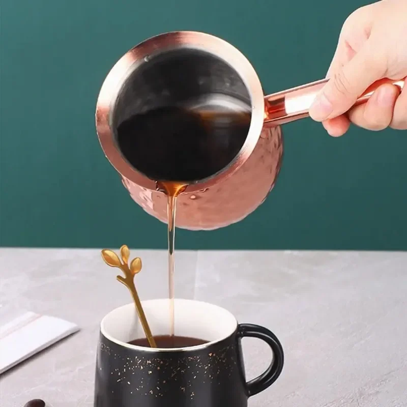 Stainless Steel Turkish Coffee Decanter Rustproof Turkish Coffee Warmer With Spout For Milk Chocolate Butters Melting