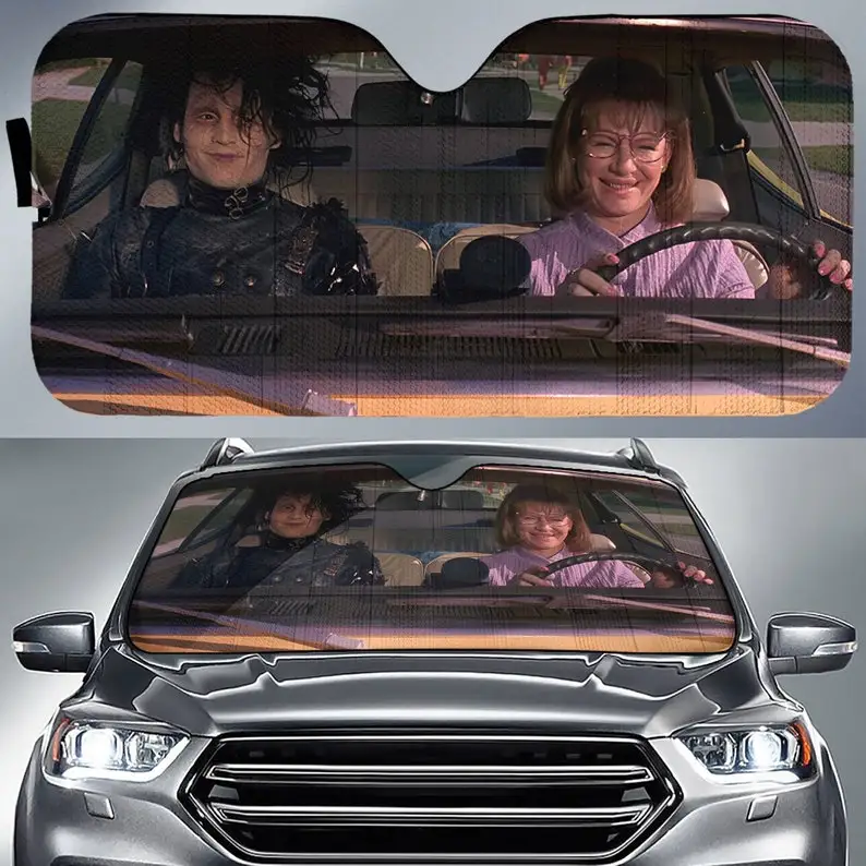 

Edward Scissorhands and Peg Boggs Car Sun Shade Car Windshield Car Accessories Car Sun Umbrella Car Sun Visor