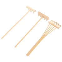 3 Pcs Toy Small Rake Office Mini Desk Tabletop Garden Sand Wooden Meditation Rakes 2